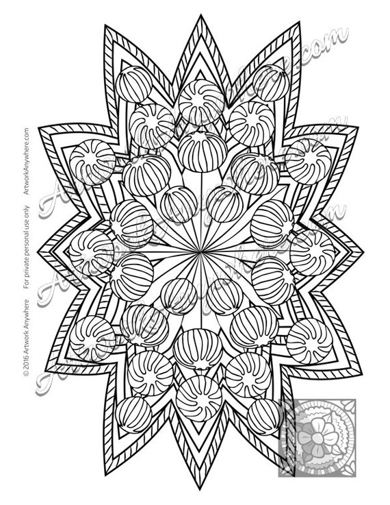 Download Hard Candy Pinwheel Mandala Adult Coloring Page Printable Etsy