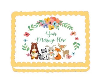 Woodland Animals Edible Image Cupcake & Cake Toppers Free Personalization