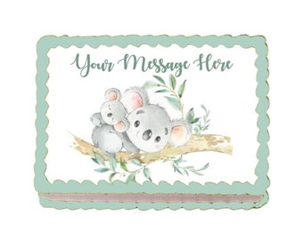 Mama & Baby Koala Bears Edible Image Cupcake Cake Toppers Free Personalization