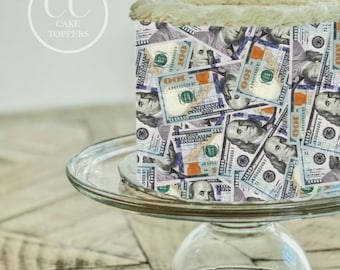 Show Me The Money 100 Dollar Bill Cake Wrap Edible Image Frosting Strip