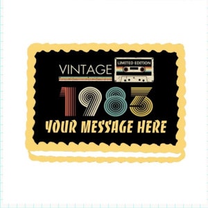 1980s Vintage Limited Edition Edible Image Cupcake & Cake Toppers Free Personalization