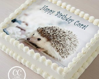 Hedgehog Edible Image Cupcake & Cake Toppers Free Personalization