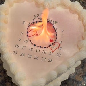 Valentine's Day Burn-Away Cake Custom Edible Image Cake Topper Set