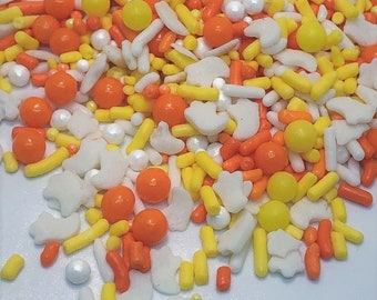 Halloween Candy Corn with Ghosts Sprinkles