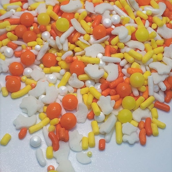 Halloween Candy Corn with Ghosts Sprinkles