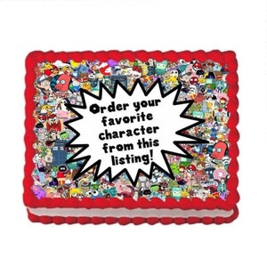 Favorite Kids&#39; Characters Edible Image Cupcake & Cake Toppers - Free Personalization!