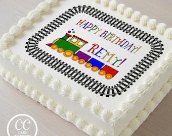 Toy Choo-Choo Train Edible Image Cupcake & Cake Toppers Free Personalization
