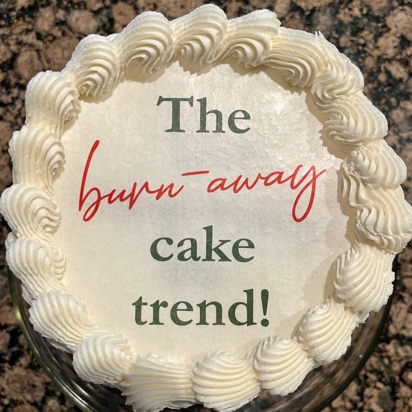 Burn-Away Cake Custom Edible Image Cake Topper Set