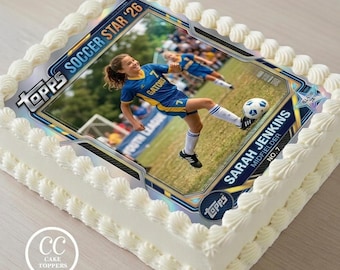 Trading Card Soccer Baseball Personalized Edible Image Cake Topper