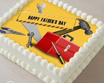 Father's Day Handyman Construction Tools Edible Image Cupcake & Cake Toppers Free Personalization