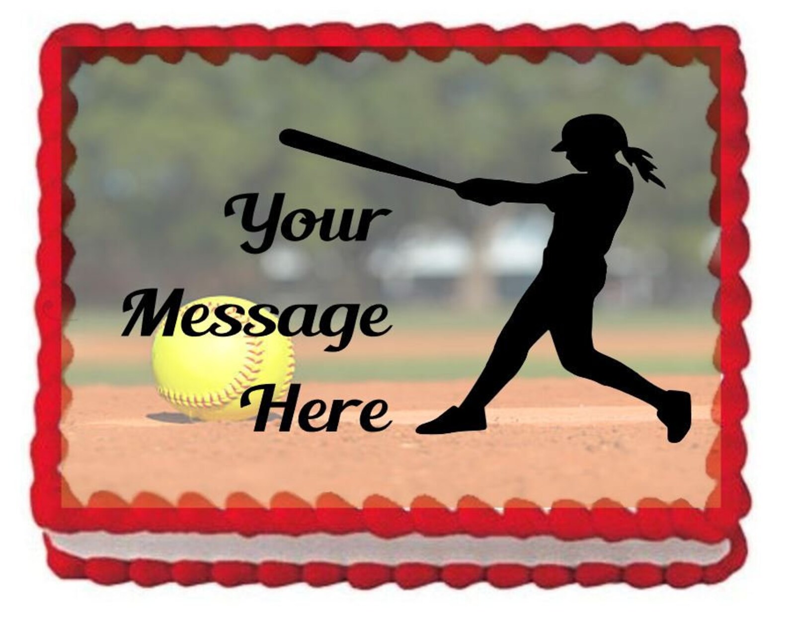 Softball Player Edible Image Cake Topper Etsy