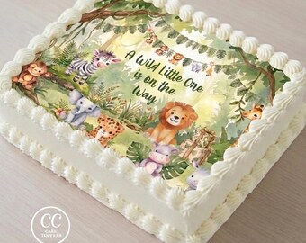 Little Wild One is on the Way Baby Shower Edible Image Cupcake & Cake Toppers