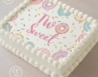 Two Sweet Second Birthday Edible Image Cupcake & Cake Toppers Free Personalization