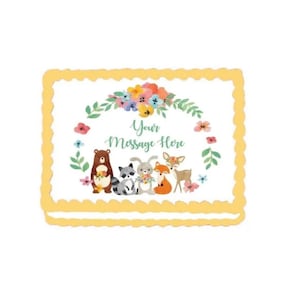 Woodland Animals Edible Image Cupcake & Cake Toppers Free Personalization