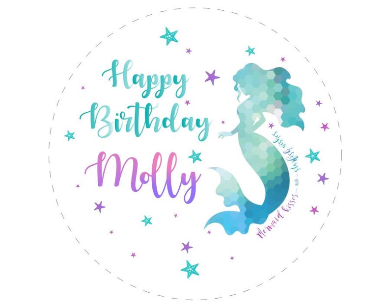 Mermaid Edible Image Cake Topper | Etsy