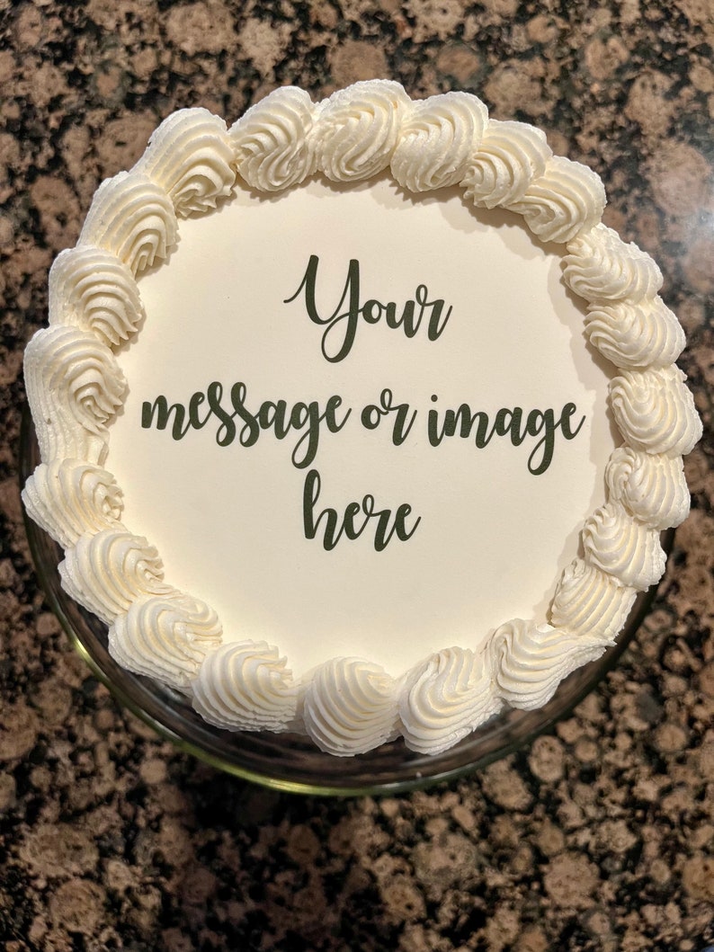 Burn-Away Cake Custom Edible Image Cake Topper Set image 2