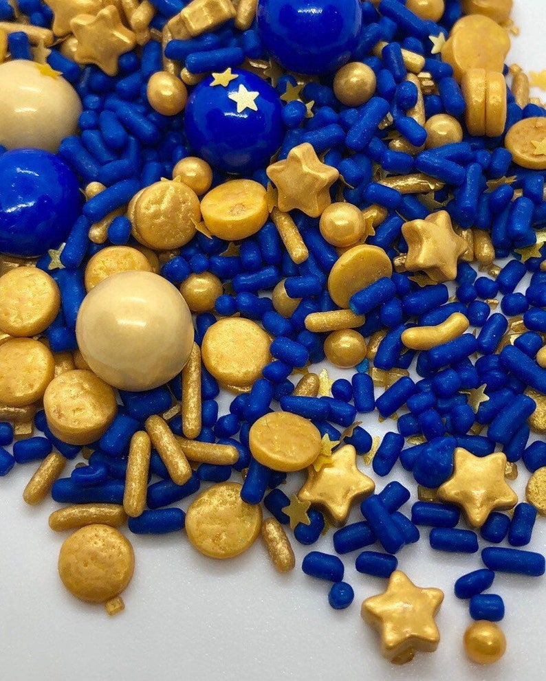 Royal Blue and Gold Sprinkle Mix | Etsy Australia