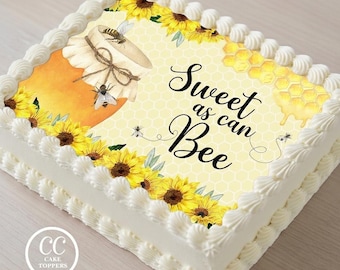 Sweet as Can Bee Baby Shower Edible Image Cupcake & Cake Toppers Free Personalization