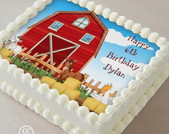 Barnyard Farm Animals Edible Image Cupcake & Cake Toppers Free Personalization