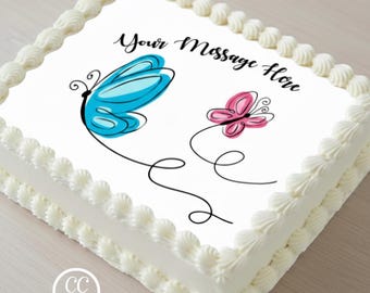 Butterflies Edible Image Cupcake & Cake Toppers Free Personalization