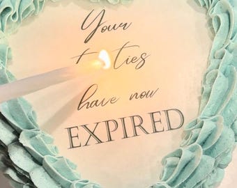 Burn-Away Cake Your 20s Have Expired Talk 30 to Me Edible Image Cake Topper Set