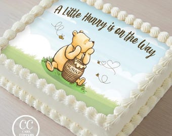 Classic Pooh Little Hunny Baby Shower Edible Image Cupcake & Cake Toppers Free Personalization