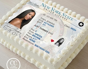 Drivers License ID Personalized Edible Image Cake Topper