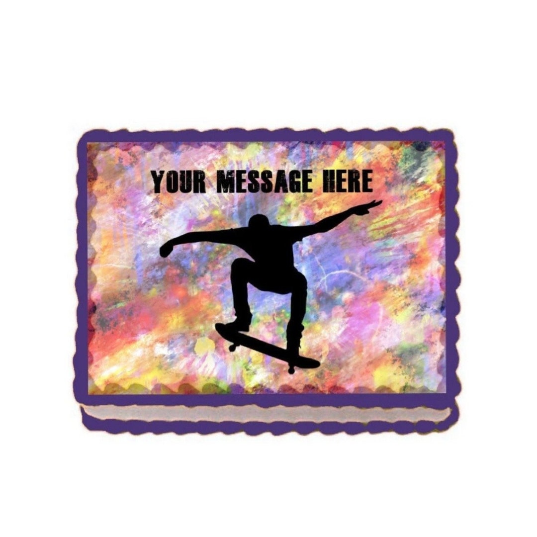 Skateboard Edible Image Cupcake & Cake Toppers Free Personalization - Etsy Skateboard Edible Image Cupcake & Cake Toppers Free Personalization - Etsy