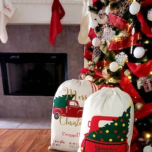 Personalized Santa sack, Canvas Santa sack for kids, Santa Sack, personalized, christmas bag, santa bag, canvas santa bag, santa embroidered