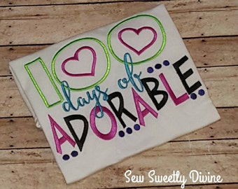 100 Schultag, 100 Tage Adorable, 100 Schultag, 100 Tag, Schulshirt, 100 Schultag Shirt, 100 Schultag T-Shirt