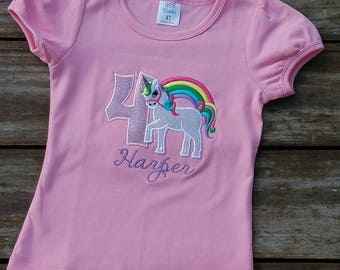 Unicorn rainbow birthday shirt, unicorn birthday shirt, personalized birthday shirt, custom birthday shirt, unicorn shirt, rainbow shirt