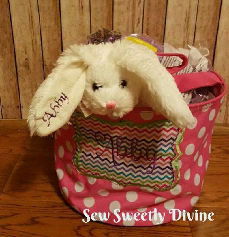 Personalized Easter Bunny, Embroidered kid name bunny, embroidered Easter bunny, bunny, Easter gift, monogrammed bunny, spring bunny, image 7