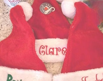 Gorros de Papá Noel personalizados, gorros de Papá Noel bordados, regalo para niños, regalo para papá, gorro de Papá Noel personalizado, nombre en el gorro de Papá Noel, gorro de Papá Noel para niños.