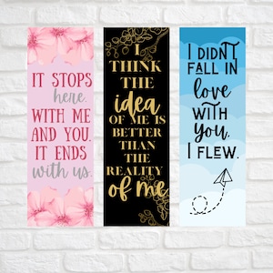 Colleen Hoover Printable Bookmarks