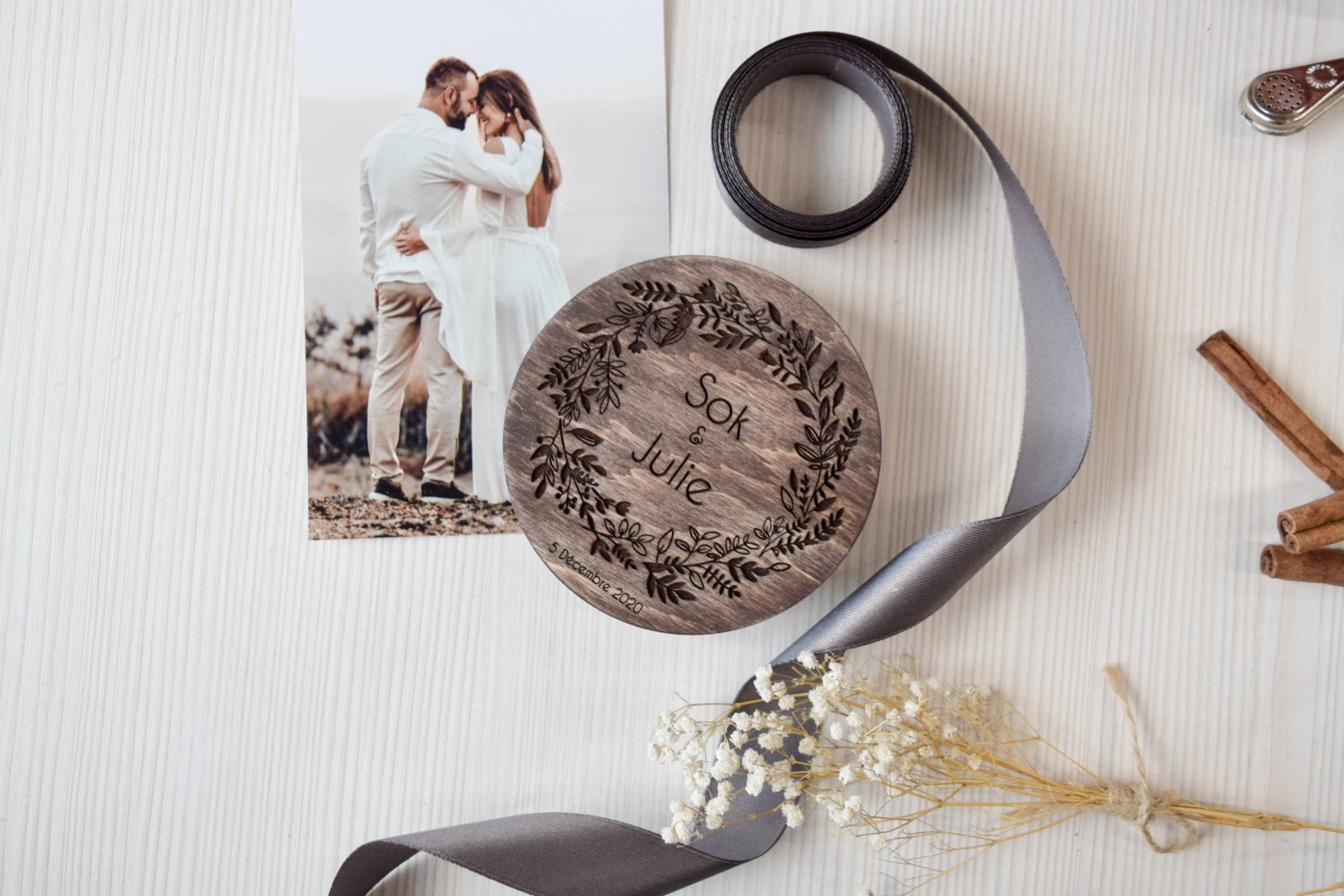 Wedding USB Box With Personalised Usb Stick Wood Memory Box Etsy