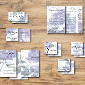 LipSense Business Packaging Bundle, SeneBlue Roses, Watercolor, LipSense Marketing Kit, 7 items, LipSense Packaging Bundle, Instant Download