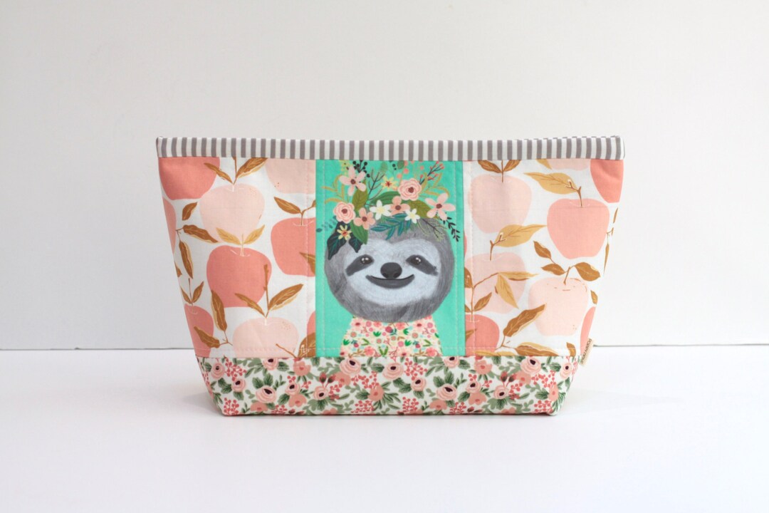 Zipper Pouch With Whimsical Sloth - Handmade Gift for Animal Lovers ...