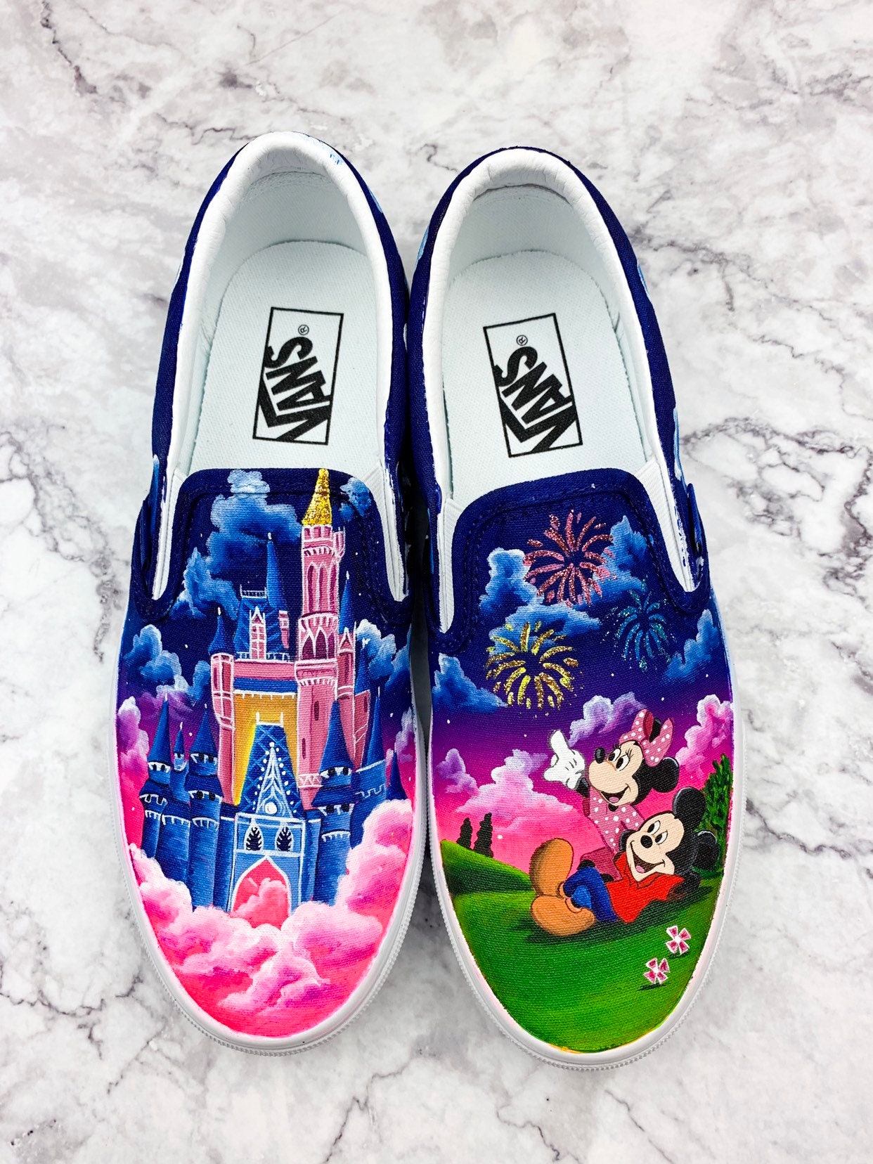 Minnie and Mickey painted shoes | Etsy