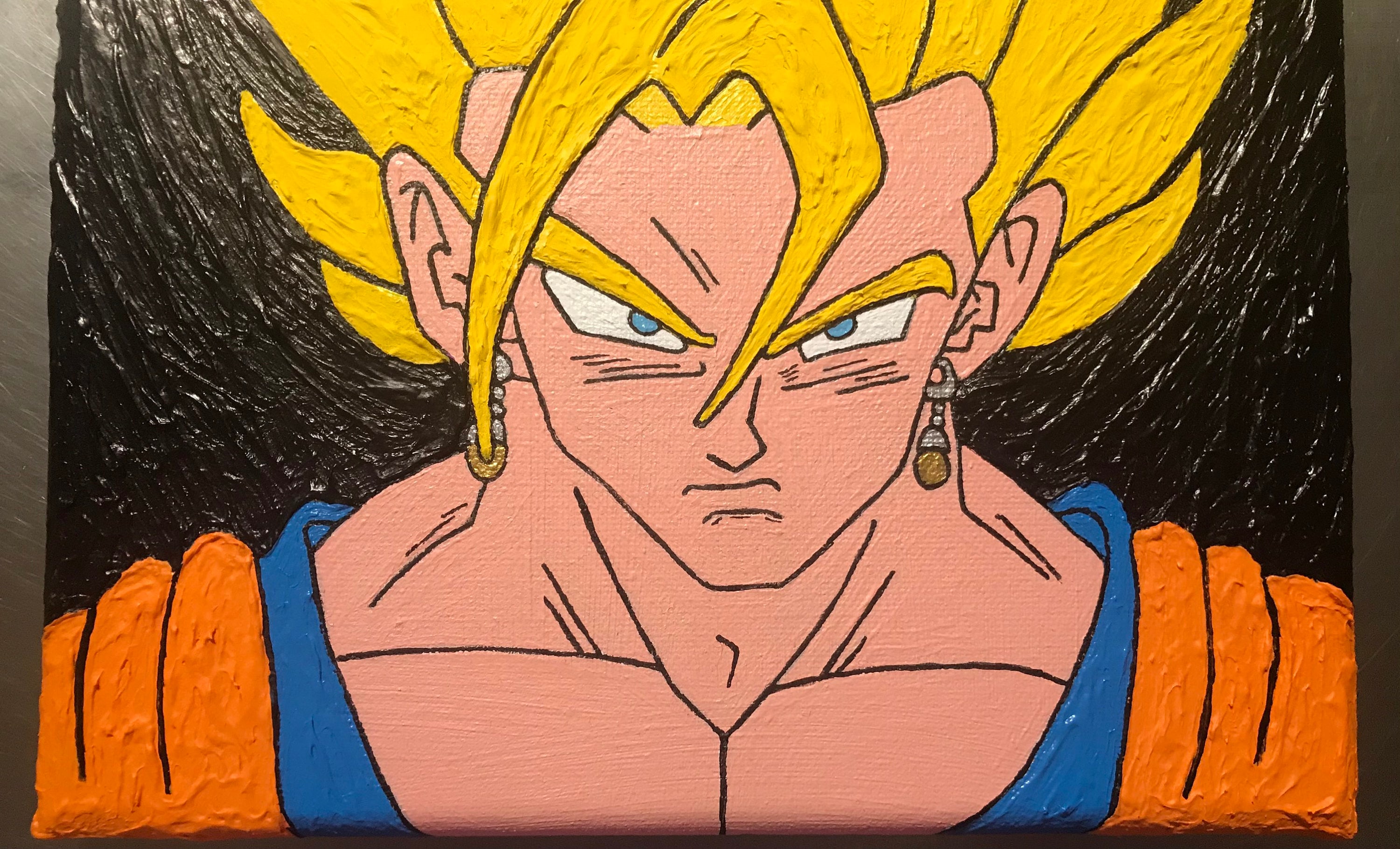 Quadro Decorativo Dragon Ball Z Goku Super Sayajin 2 peças m15