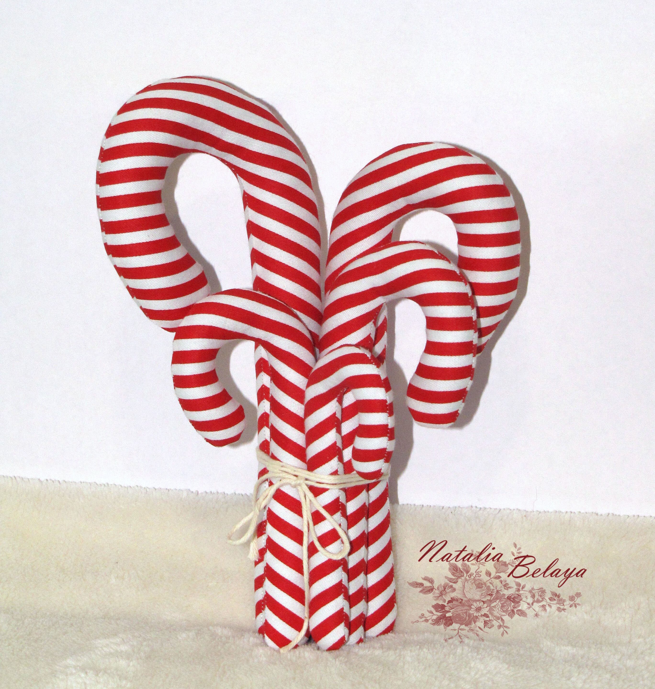 PDF Sewing Pattern, Christmas Candy Cane Pattern, Stuffed Ornaments ...