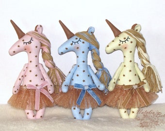 Unicorn Rag Doll, Handmade Stuffed Animal Toy, Unique Artist Doll, Unicorn Party Decor, Decorative Heirloom Doll, Birthday gift