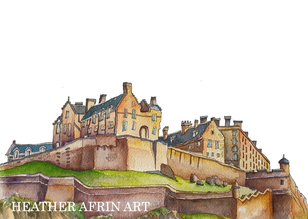 Edinburgh Castle Print: Scottish Watercolor Illustration - Etsy
