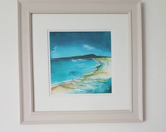 Luskentyre Beach Print, Isle of Harris art, Harris painting, Harris beach picture