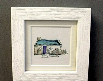 Framed Lewis Airidh 4 print, Isle of Lewis art, bothy gift