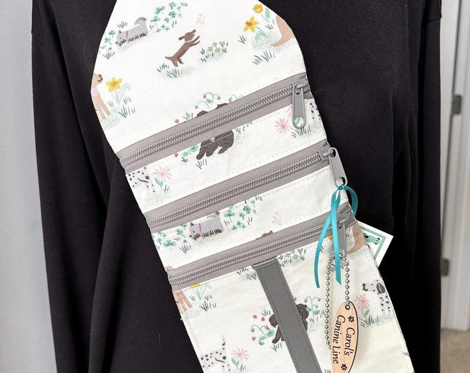 Featured listing image: Canine Trip Zip Crossbody Bag, Three Pocket Travel Sling