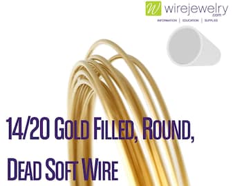 Yellow Gold-Filled Round Wire 14//20 Wire Craft Soft 0.25mm to 3.25mm