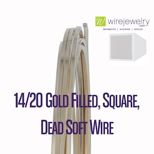 14/20 Gold Filled, Square, Dead Soft Jewelry Wire, Various Gauges & Lengths