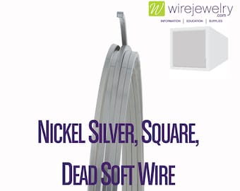 Nickel Silver, Square, Dead Soft Jewelry Wire, Various Gauges & Lengths