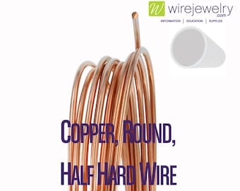 Copper, Round, Half Hard Jewelry Wire, Various Gauges & Lengths