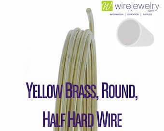 Yellow Brass, Round, Half Hard Jewelry Wire, Various Gauges & Lengths